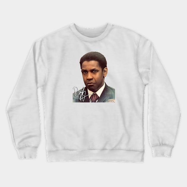 Denzel Washington Signed Portrait Crewneck Sweatshirt by Nonesz Workshop